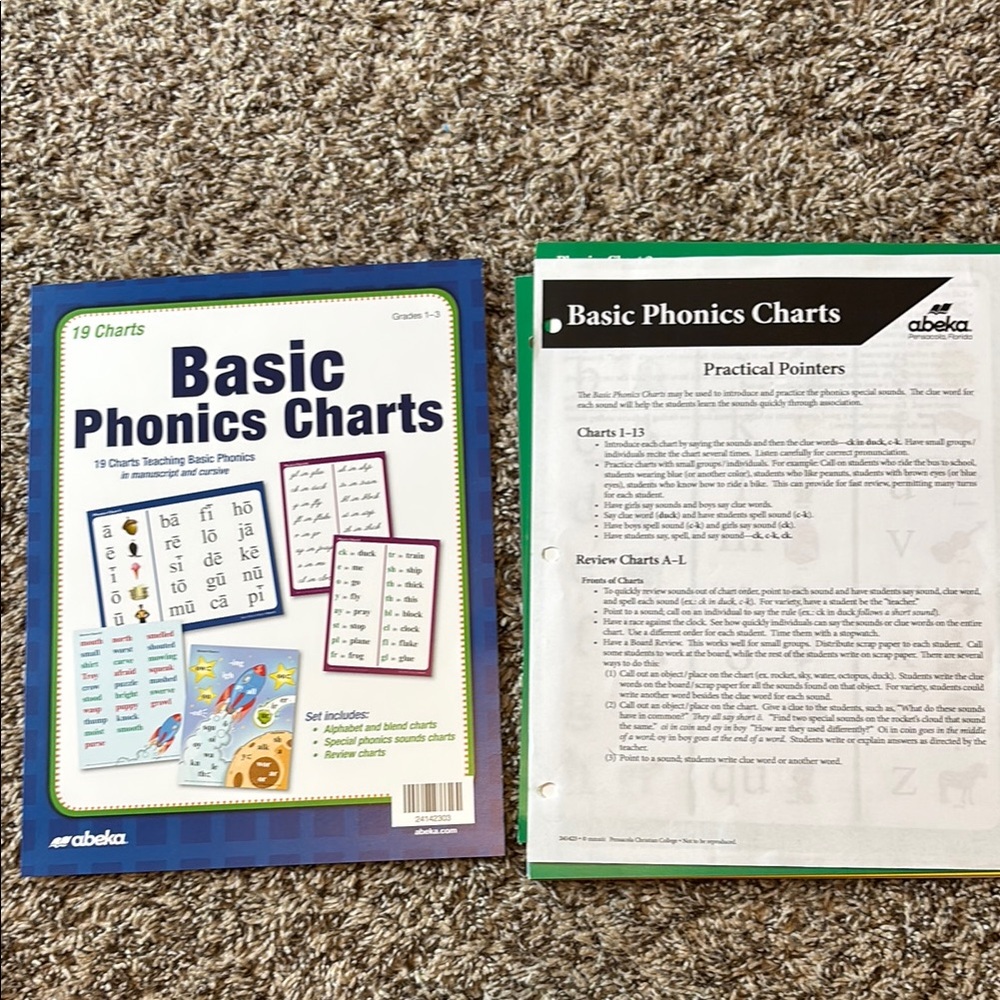 Abeka Basic Phonics Charts Set